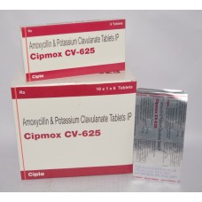 Cipmox CV 625mg Augmentin Oral tablets 500mg + 125mg Cipla Pack of 1x10